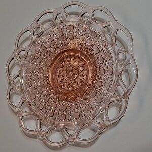 Vintage Pink Depression Glass Plate From Imperial Glass Company